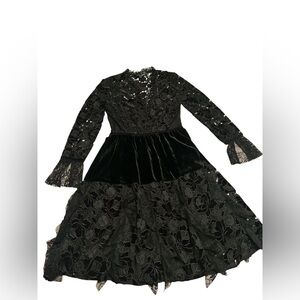 French Connection Women’s Sz 4 Dark Romantic Whimsigoth Black Lace Dress Event